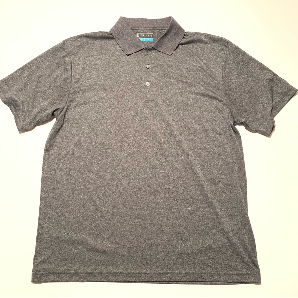 Men’s Gray PGA Tour Short Sleeved Polo Golf Large